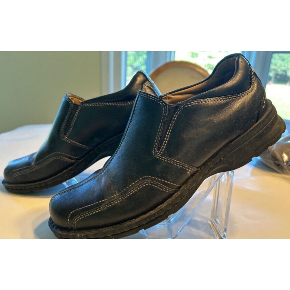 Men's Dockers Pro Style Slip On Shoes Leather Black Size 8M Comfort